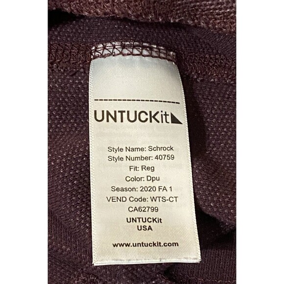 Untuckit Schrock Henley Shirt Size Large Pullover Red Maroon Streetwear Workwear - Picture 4 of 8